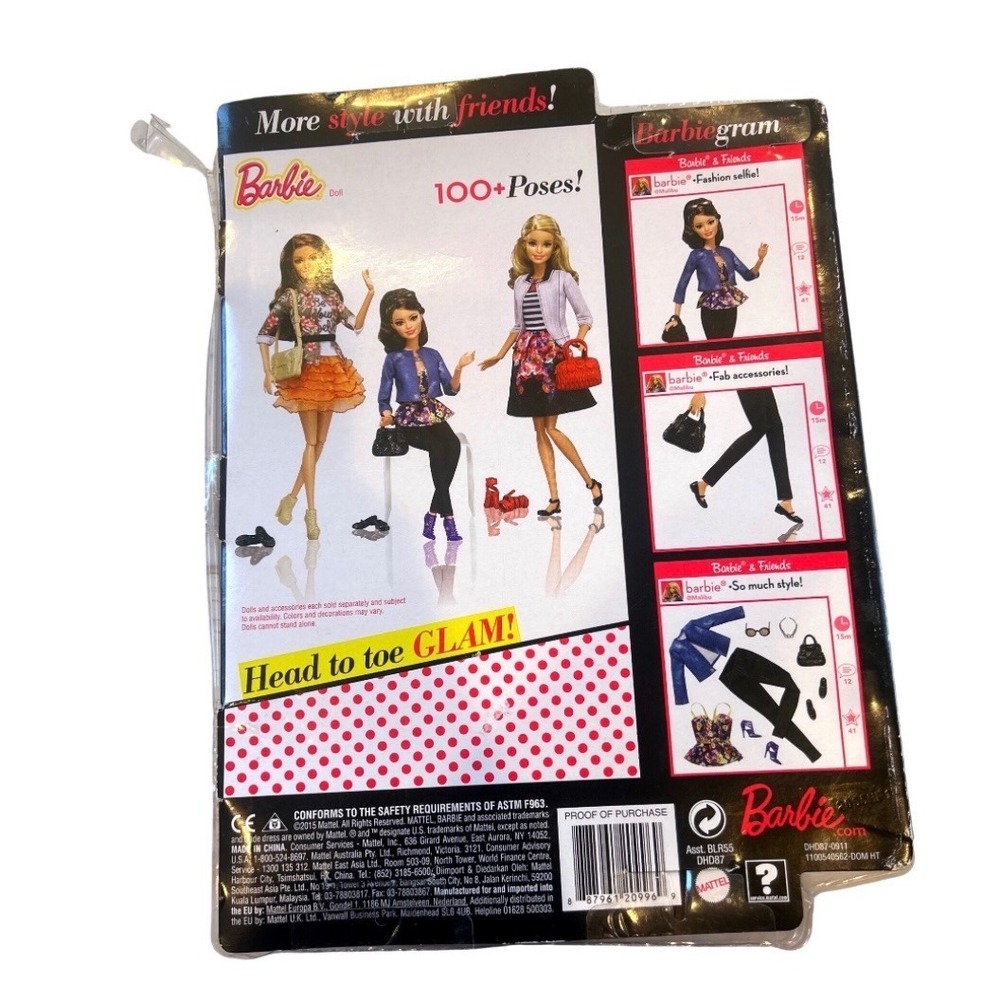 Barbie Doll Fashionista Style Collection Blue Jacket Floral Top Black Pants Doll - Picture 5 of 11